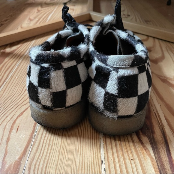 Padmore & Barnes P204M CHECKER PONY calf hair Clarks boots black white gum sole - Picture 10 of 13